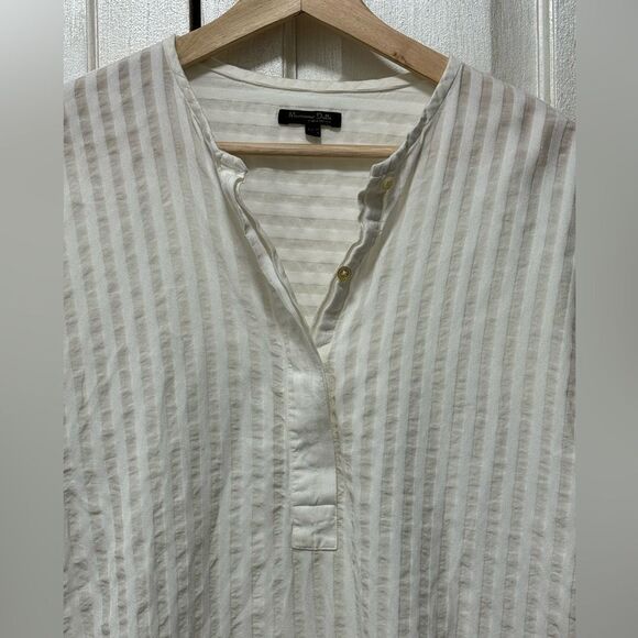 Massimo Dutti Women US 6 white viscose cotton Blend Long sleeve Dress Tunic - Picture 5 of 15